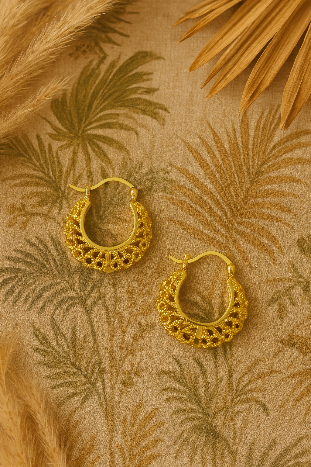 Golden Solstice Hoops