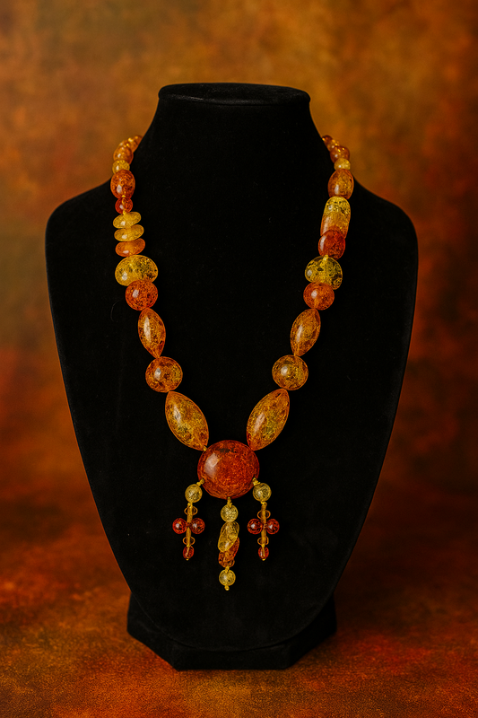 Golden Ember Cascade Necklace